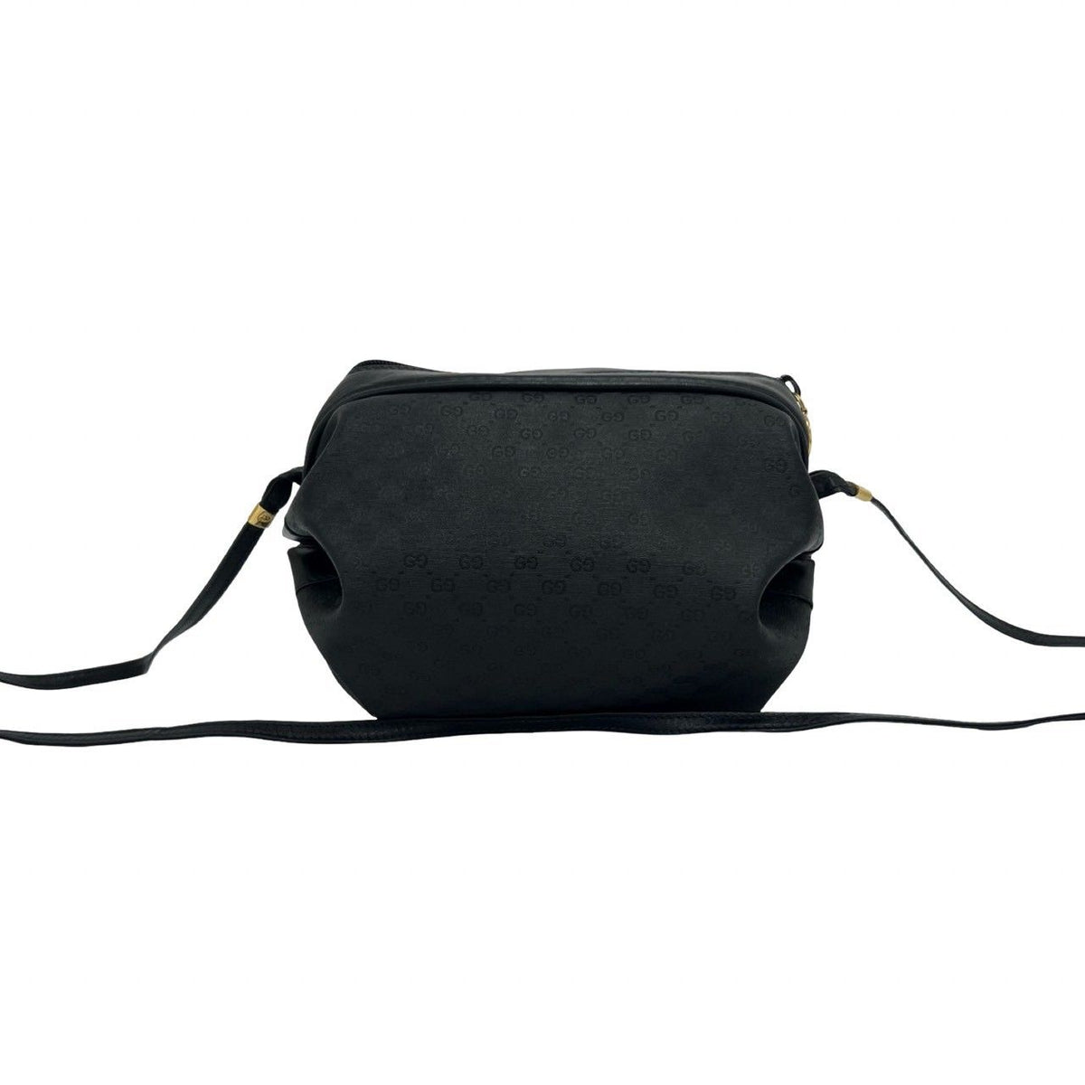 Gucci Vintage Micro GG Logo Leather Shoulder Bag Pochette Black — view 3