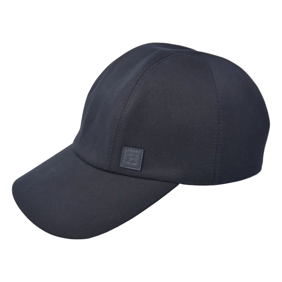 Hermes Hat Miles Cap Sellier Buttons H Logo 59 Cotton Black