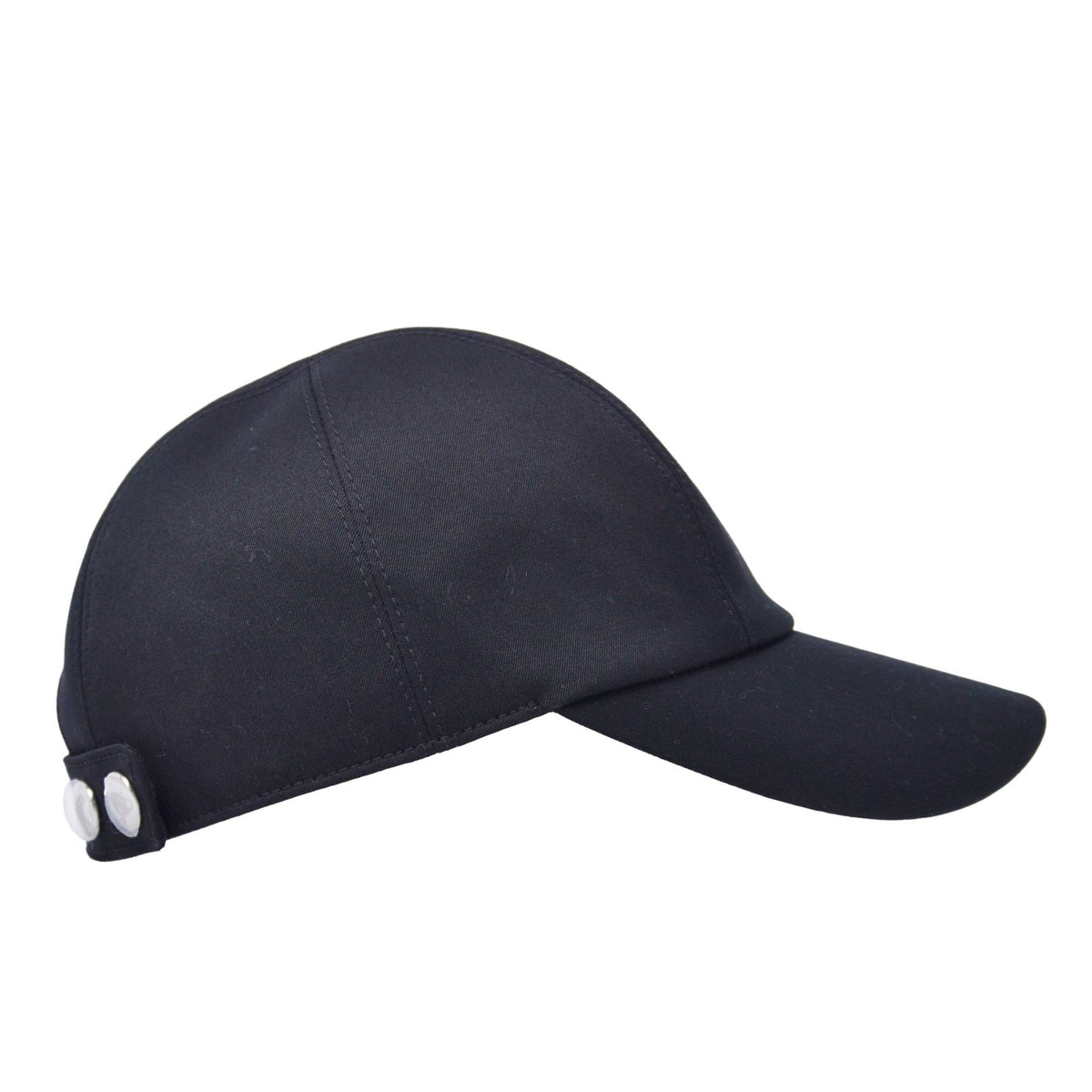 Hermes Hat Miles Cap Sellier Buttons H Logo 59 Cotton Black — view 4
