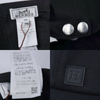 Hermes Hat Miles Cap Sellier Buttons H Logo 59 Cotton Black — view 8