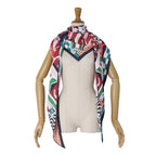Hermes Scarf Triangle Jean All Over Print Steeple Chase Silk Multicolor — view 3