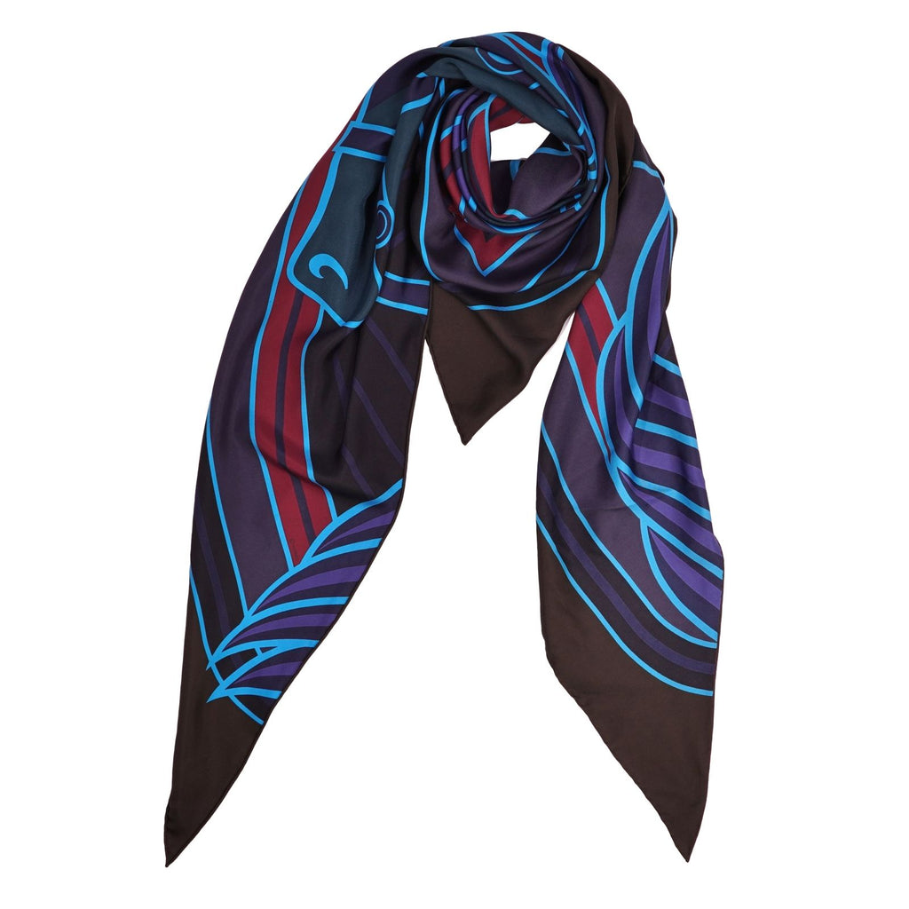 Hermes Scarf Triangle Jean All Over Print Coup de Fouet Silk Multicolor — view 2