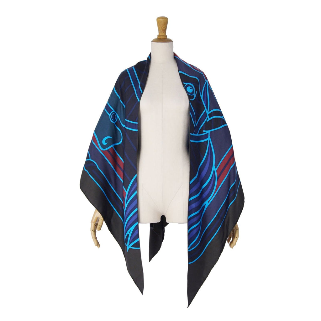 Hermes Scarf Triangle Jean All Over Print Coup de Fouet Silk Multicolor — view 4