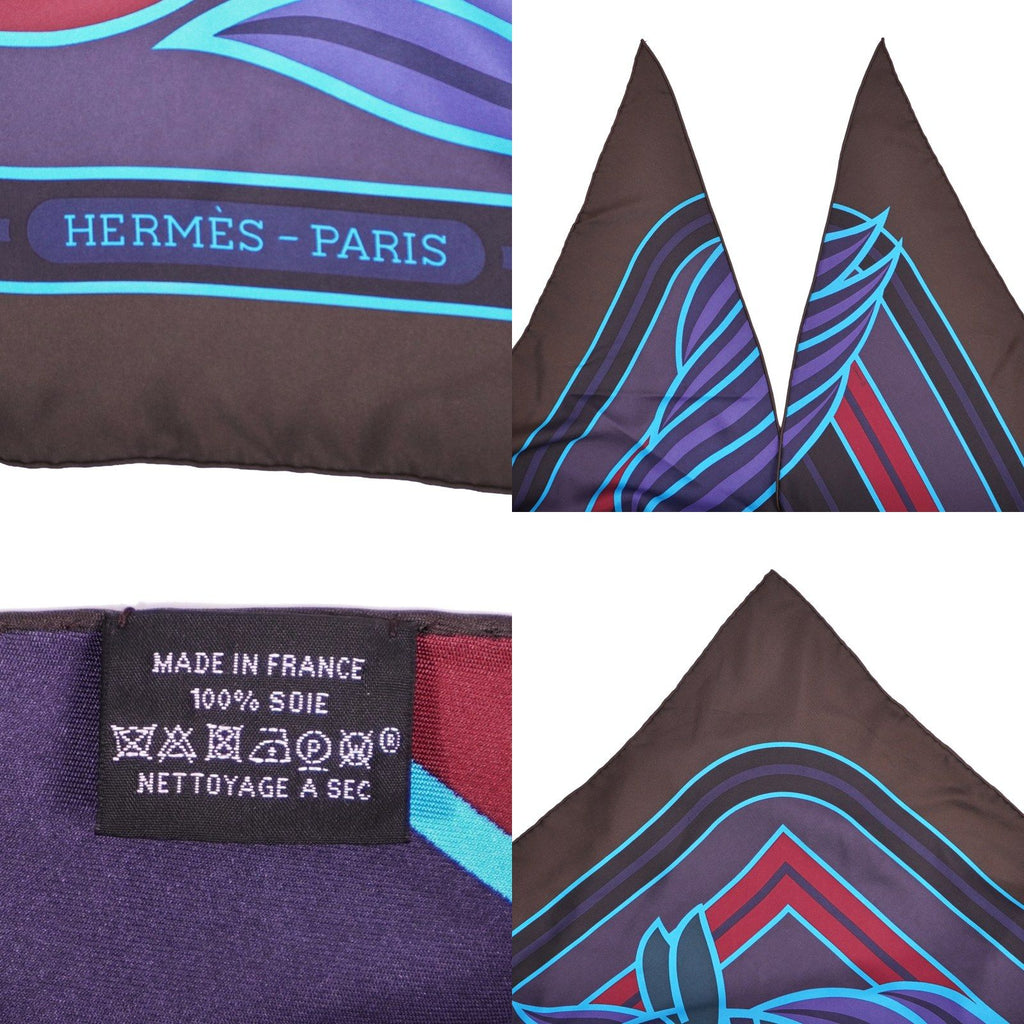 Hermes Scarf Triangle Jean All Over Print Coup de Fouet Silk Multicolor — view 7