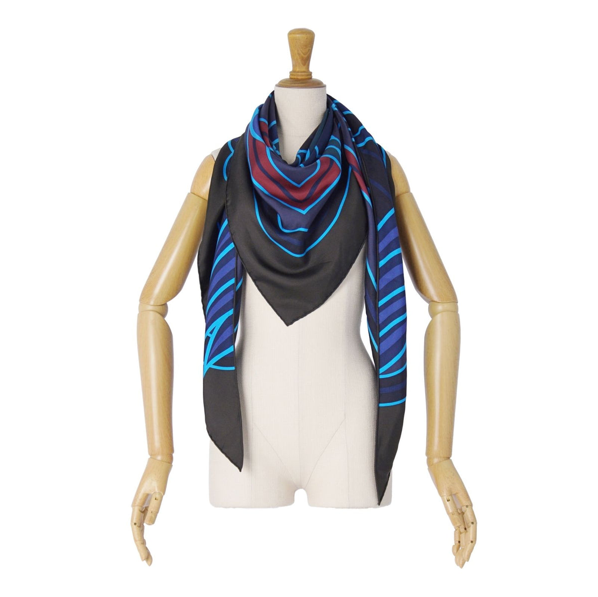 Hermes Scarf Triangle Jean All Over Print Coup de Fouet Silk Multicolor — view 3