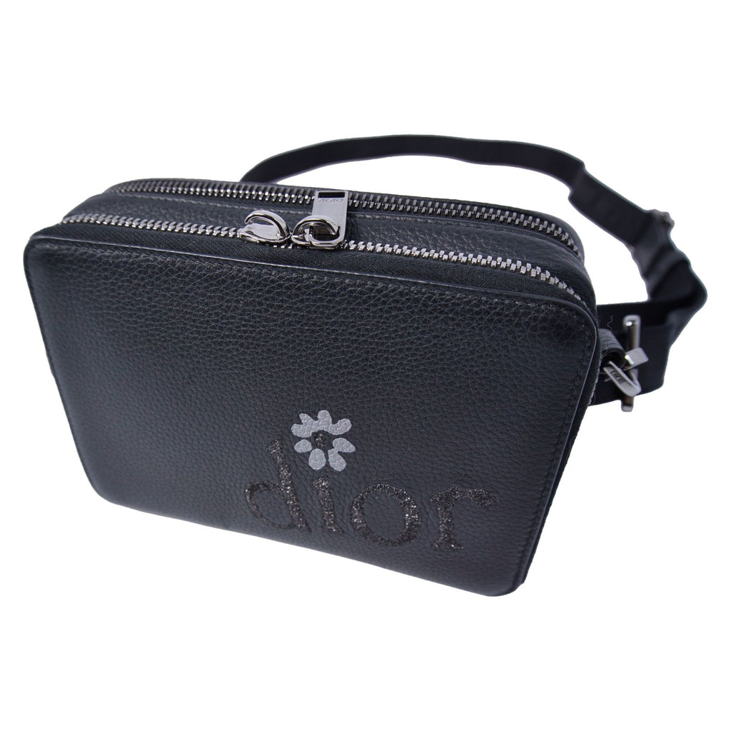 Dior Erl Shoulder Pouch Logo Purse Leather Black Homme — view 2