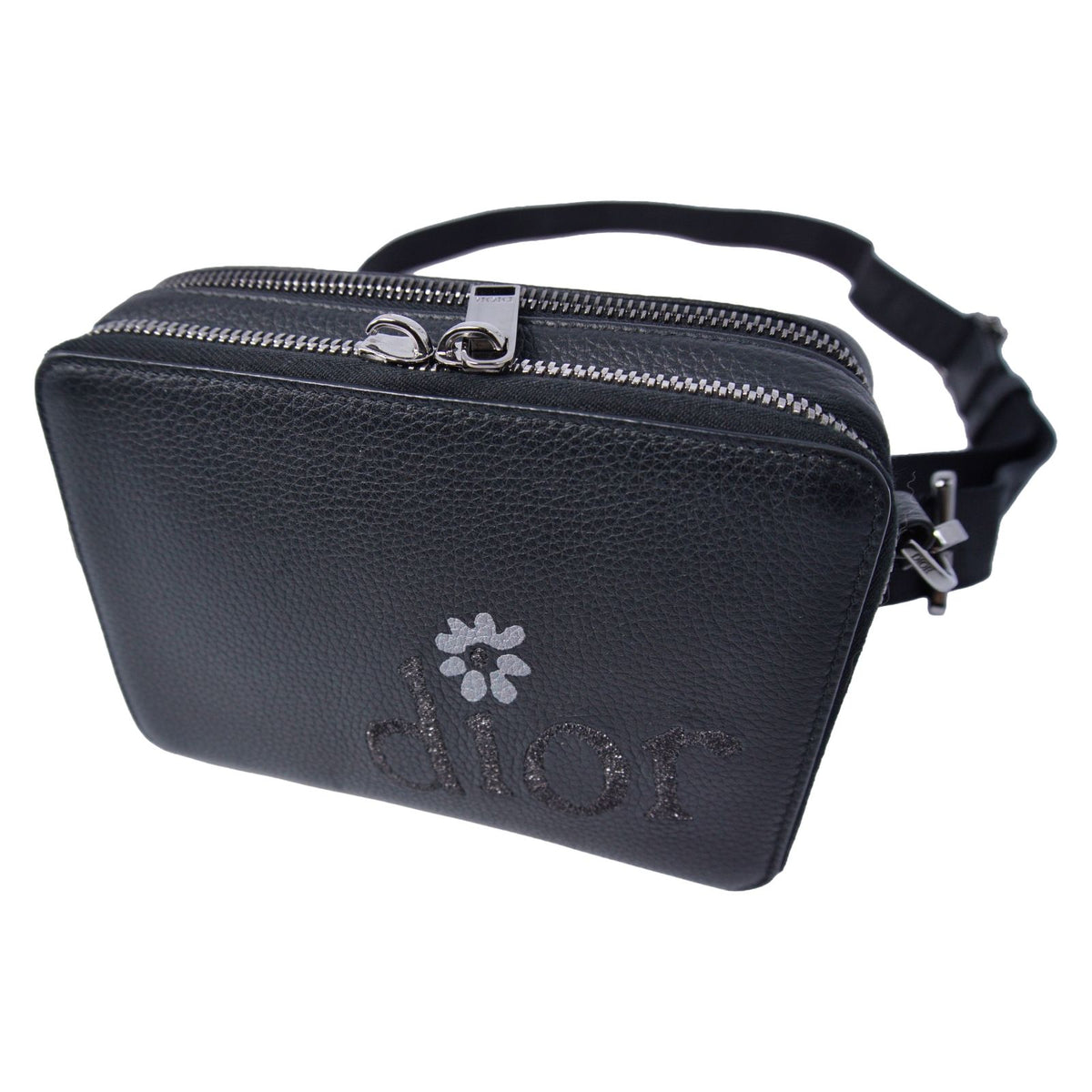 Dior Erl Shoulder Pouch Logo Purse Leather Black Homme — view 2