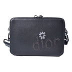 Dior Erl Shoulder Pouch Logo Purse Leather Black Homme — view 4