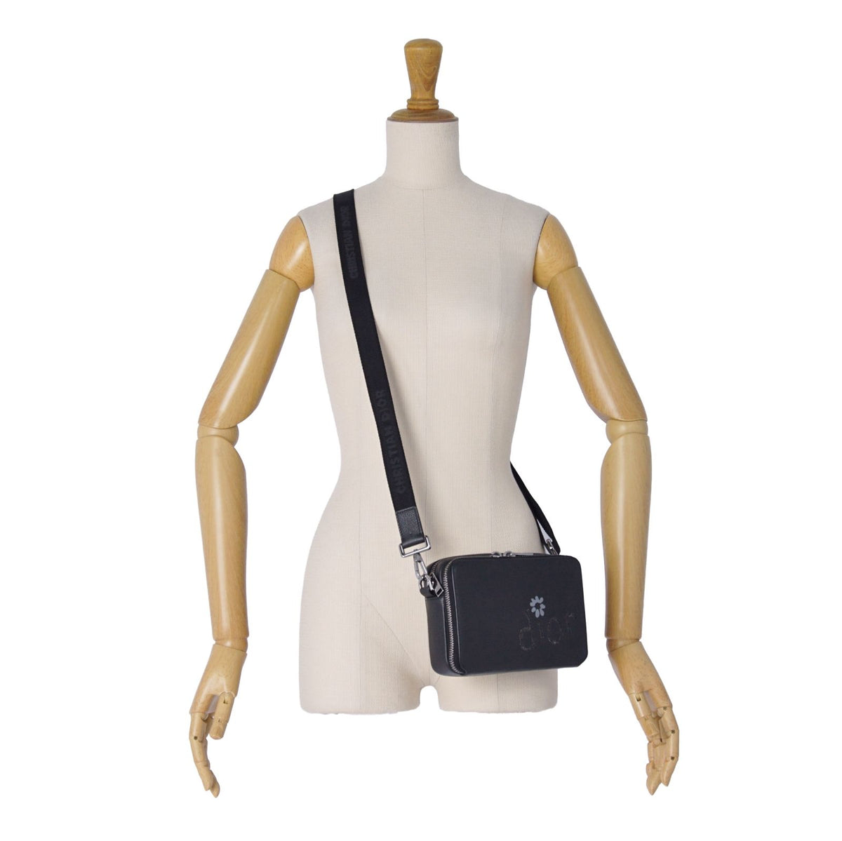 Dior Erl Shoulder Pouch Logo Purse Leather Black Homme — view 5