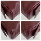 Bottega Veneta Wine Red Bordeaux Leather Clutch Pouch — view 4