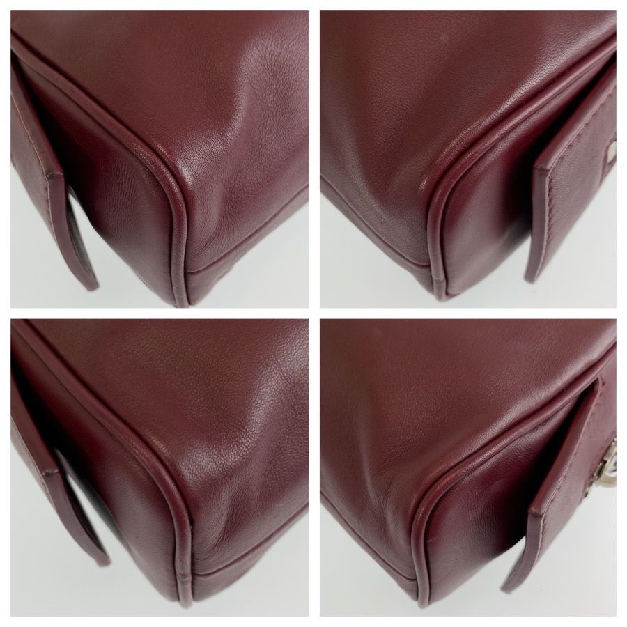 Bottega Veneta Wine Red Bordeaux Leather Clutch Pouch — view 4