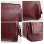 Bottega Veneta Wine Red Bordeaux Leather Clutch Pouch — view 5