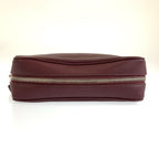 Bottega Veneta Wine Red Bordeaux Leather Clutch Pouch — view 8