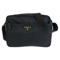 Prada Tessuto Black Silver Nylon Camera Bag Pochette