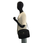 Prada Tessuto Black Silver Nylon Camera Bag Pochette — view 6
