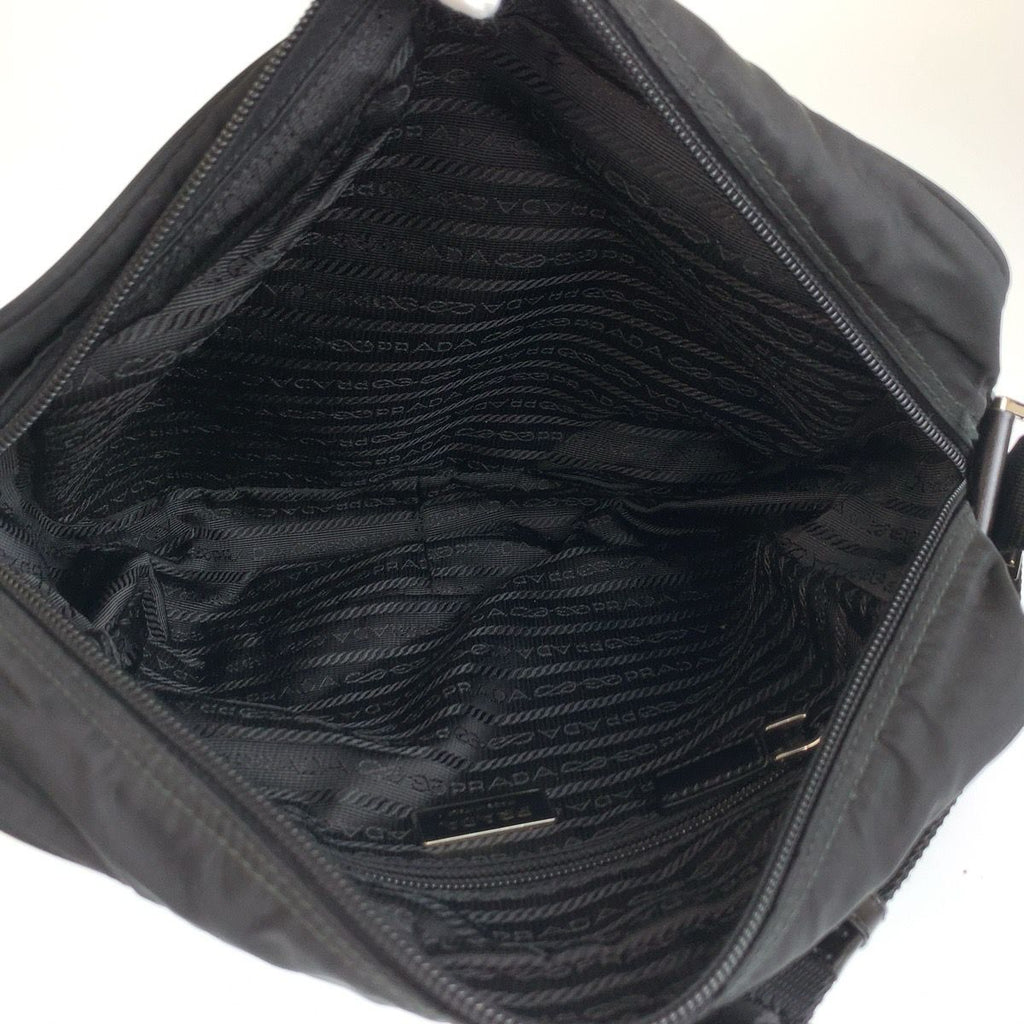Prada Tessuto Black Silver Nylon Camera Bag Pochette — view 8