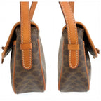 Celine Vintage Macadam Brown Leather Shoulder Bag Pochette — view 8