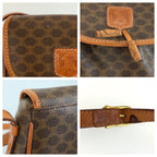 Celine Vintage Macadam Brown Leather Shoulder Bag Pochette — view 5