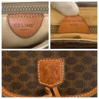 Celine Vintage Macadam Brown Leather Shoulder Bag Pochette — view 3