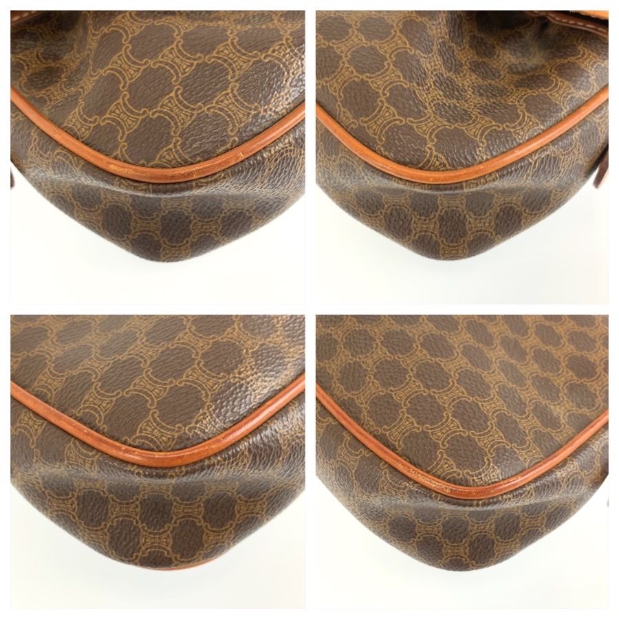 Celine Vintage Macadam Brown Leather Shoulder Bag Pochette — view 4