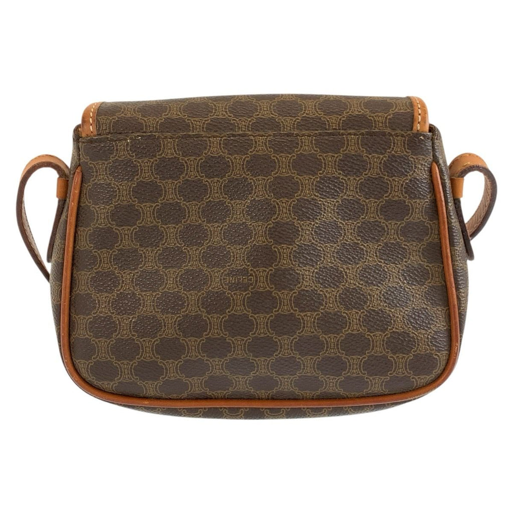 Celine Vintage Macadam Brown Leather Shoulder Bag Pochette — view 2