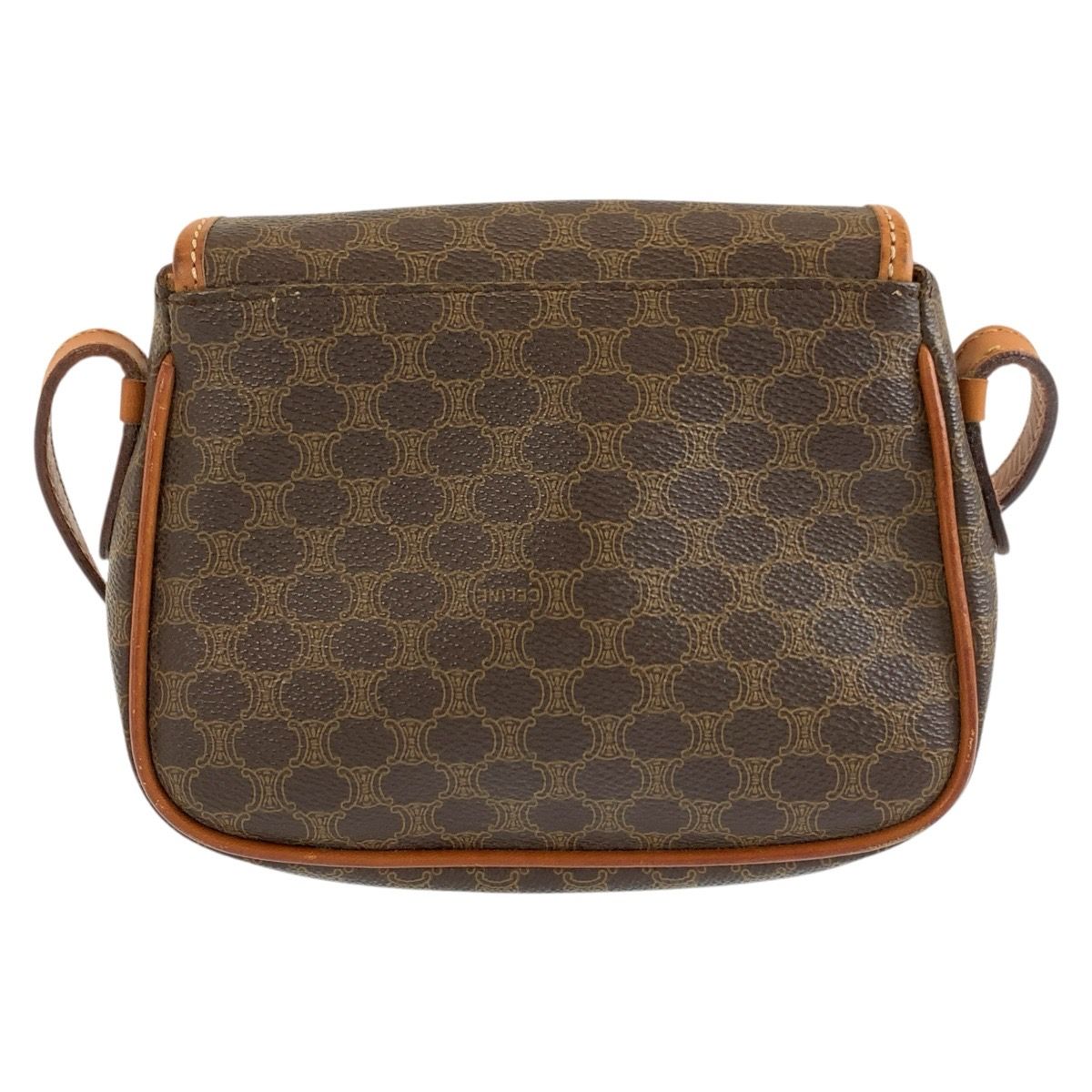 Celine Vintage Macadam Brown Leather Shoulder Bag Pochette — view 2