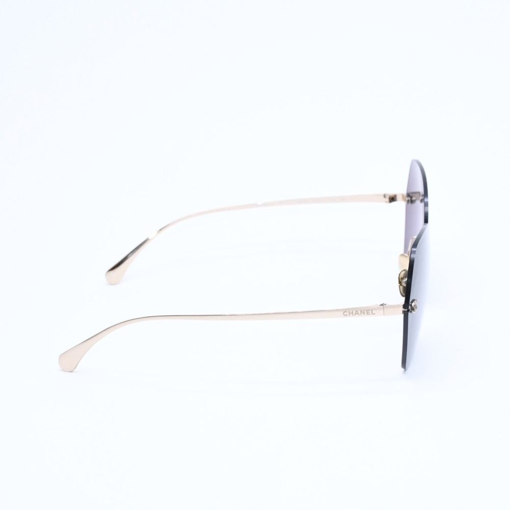 Chanel Rimless Sunglasses Eyewear CC Logo Black Gold — view 5