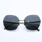 Chanel Rimless Sunglasses Eyewear CC Logo Black Gold — view 2