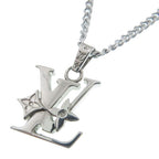 Louis Vuitton Pendant Monogram Low Necklace Stainless Steel Silver — view 3