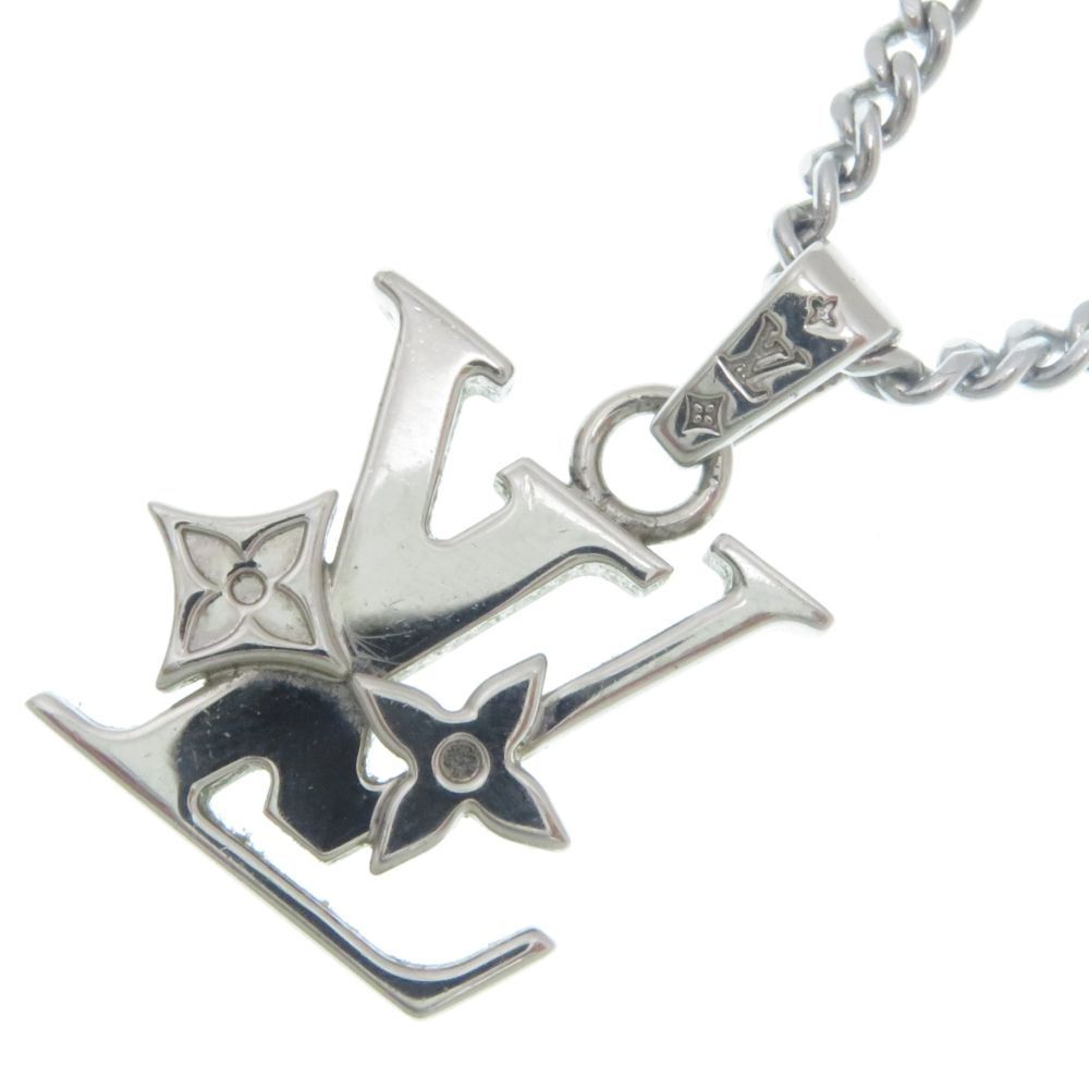 Louis Vuitton Pendant Monogram Low Necklace Stainless Steel Silver — view 5