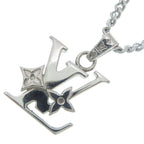 Louis Vuitton Pendant Monogram Low Necklace Stainless Steel Silver — view 5
