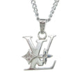 Louis Vuitton Pendant Monogram Low Necklace Stainless Steel Silver