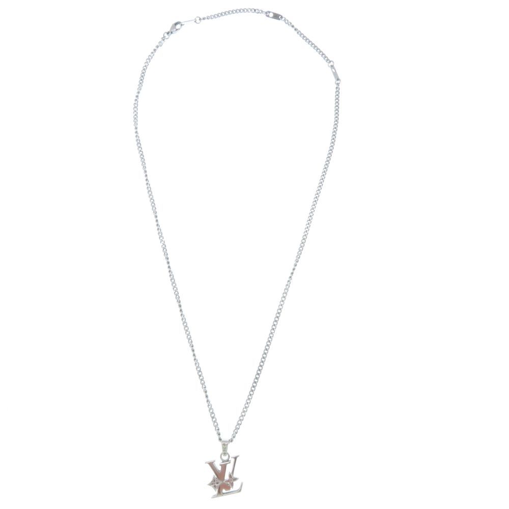 Louis Vuitton Pendant Monogram Low Necklace Stainless Steel Silver — view 2