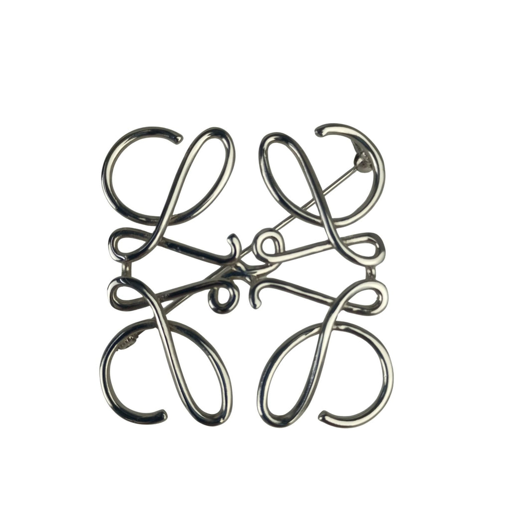 Loewe Brooch Anagram Silver Metal