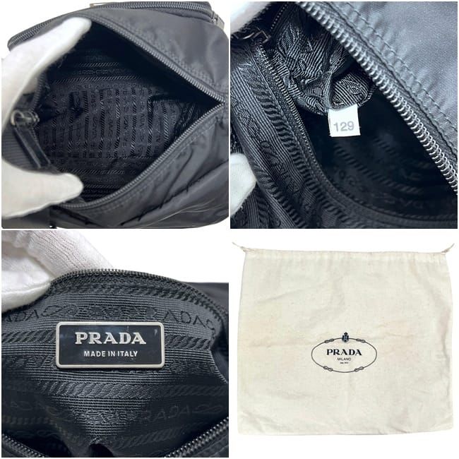 Prada Shoulder Bag Tessuto 129 Nylon Nero Black — view 4
