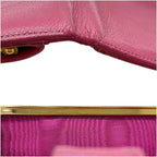Chanel Wallet Bifold Gamaguchi CC Logo Caviar Leather Pink Vintage — view 4