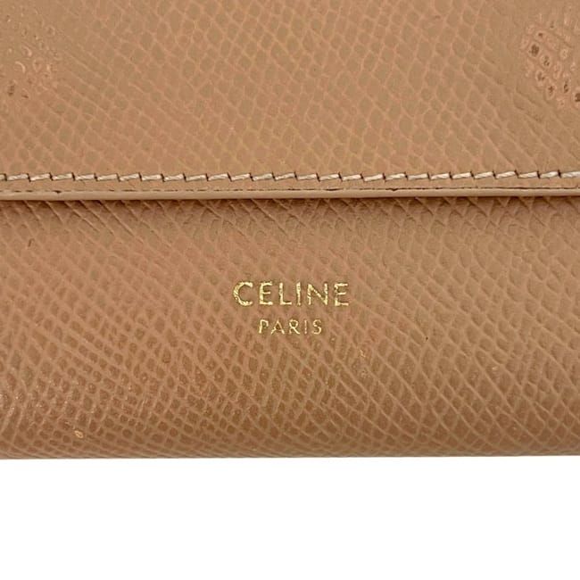 Celine Trifold Wallet Leather Beige — view 4