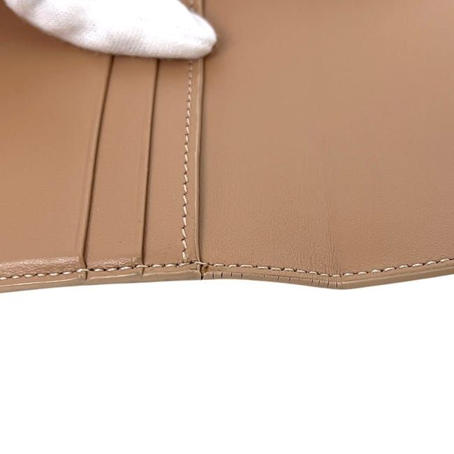 Celine Trifold Wallet Leather Beige — view 8