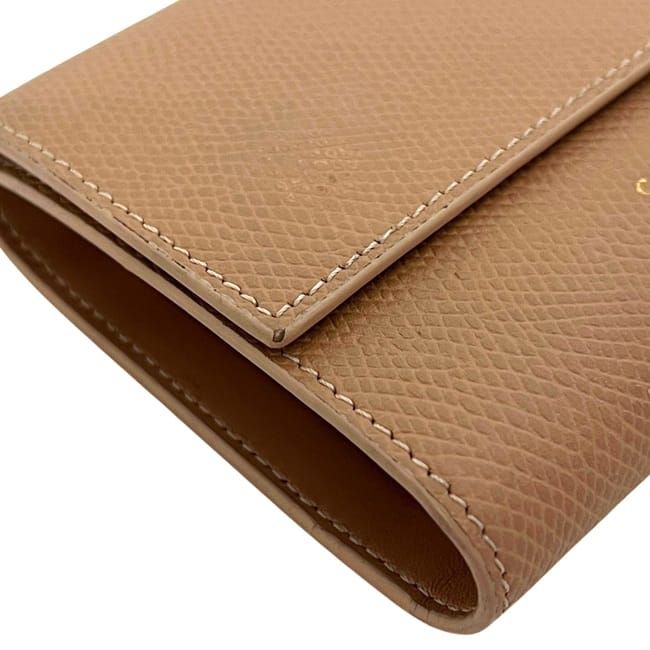 Celine Trifold Wallet Leather Beige — view 6