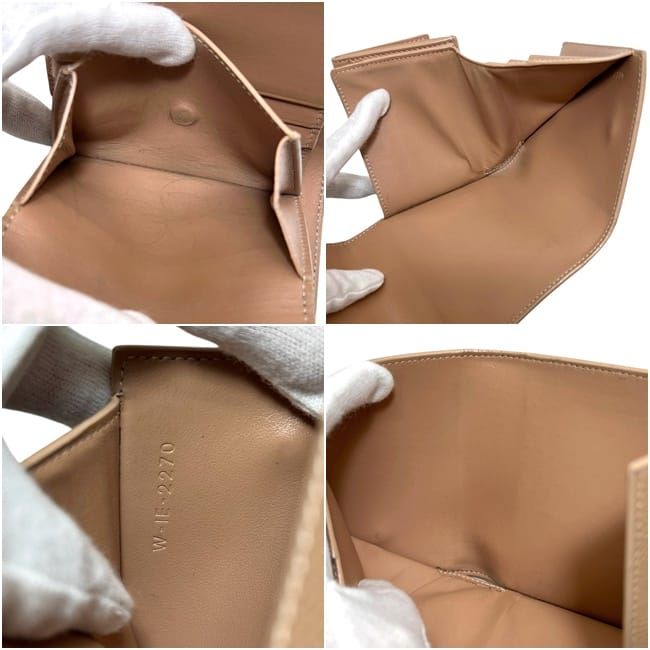 Celine Trifold Wallet Leather Beige — view 3