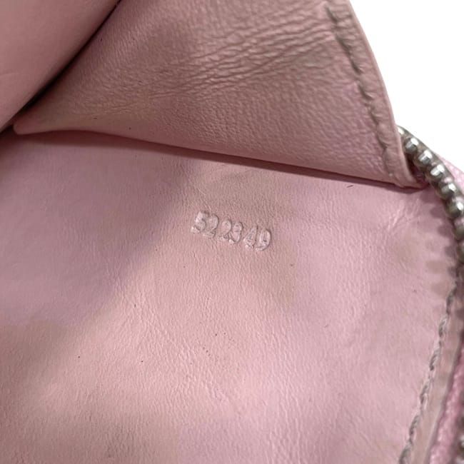 Loewe Coin Purse Card Case Pebble Leather Pink L-shaped Zipper — view 5