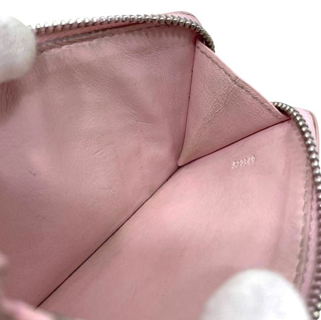 Loewe Coin Purse Card Case Pebble Leather Pink L-shaped Zipper — view 6