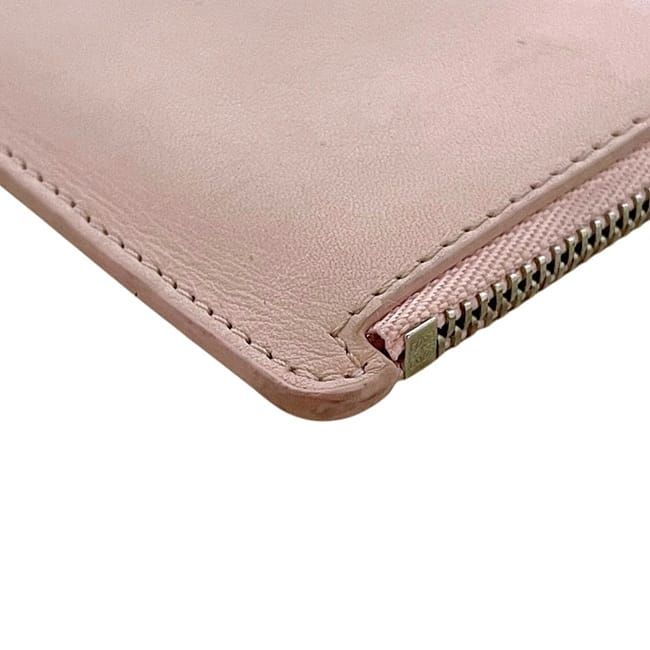 Loewe Coin Purse Card Case Pebble Leather Pink L-shaped Zipper — view 7