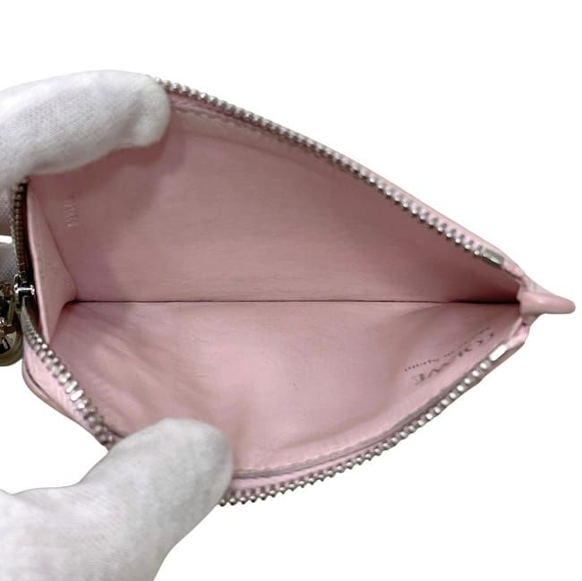 Loewe Coin Purse Card Case Pebble Leather Pink L-shaped Zipper — view 4