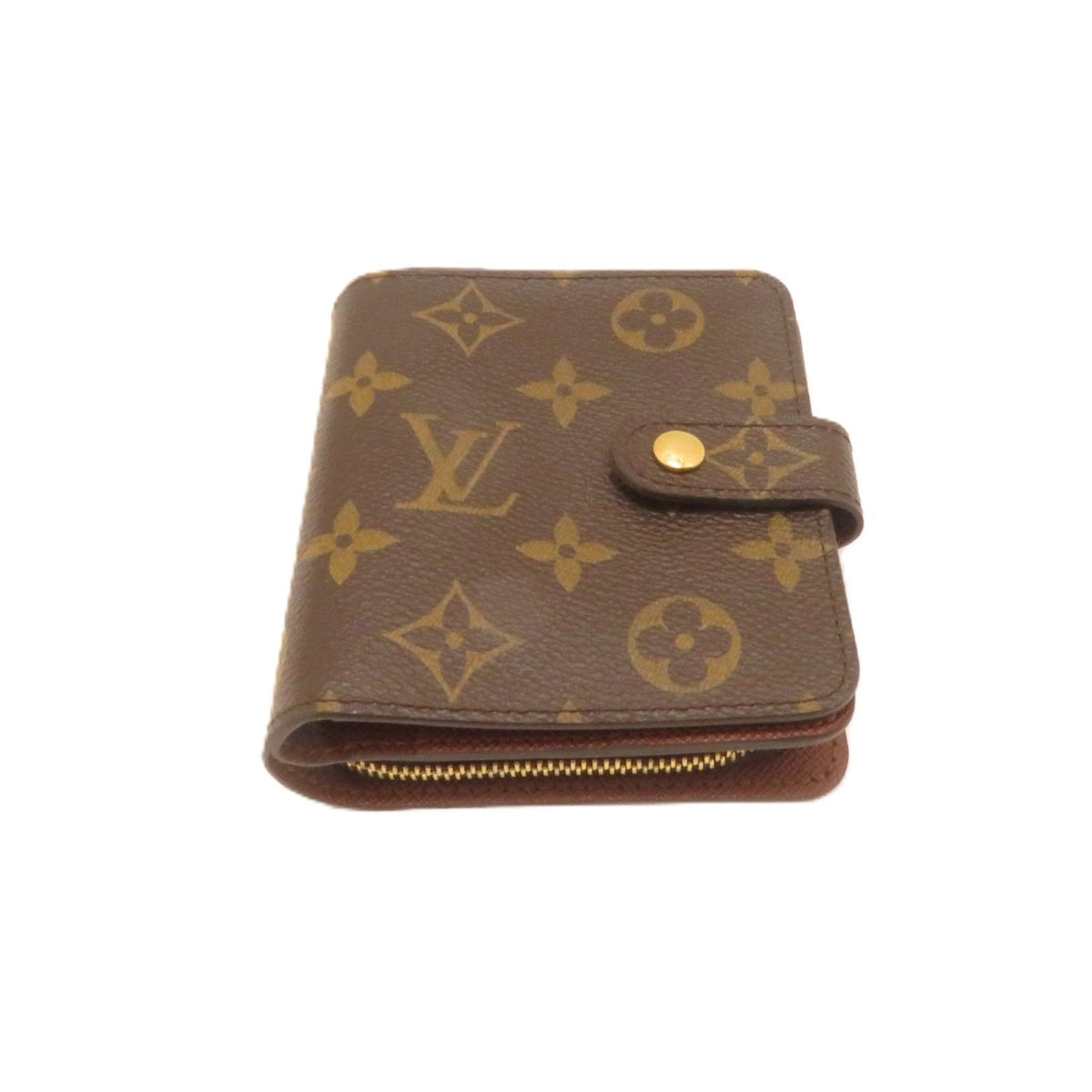 Louis Vuitton Compact Zip Monogram Wallet Canvas Brown