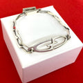 Gucci Vintage GG Logo 925 Sterling Silver Bracelet