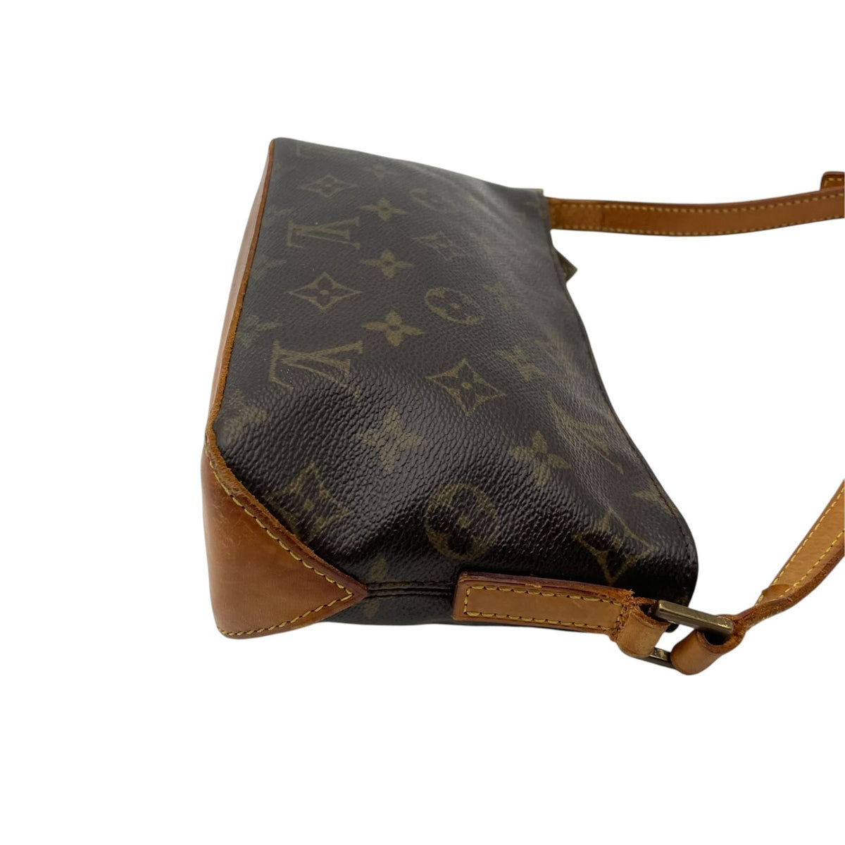 Louis Vuitton Trotteur Monogram Shoulder Bag Brown Vachetta Leather Gold — view 6