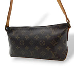 Louis Vuitton Trotteur Monogram Shoulder Bag Brown Vachetta Leather Gold