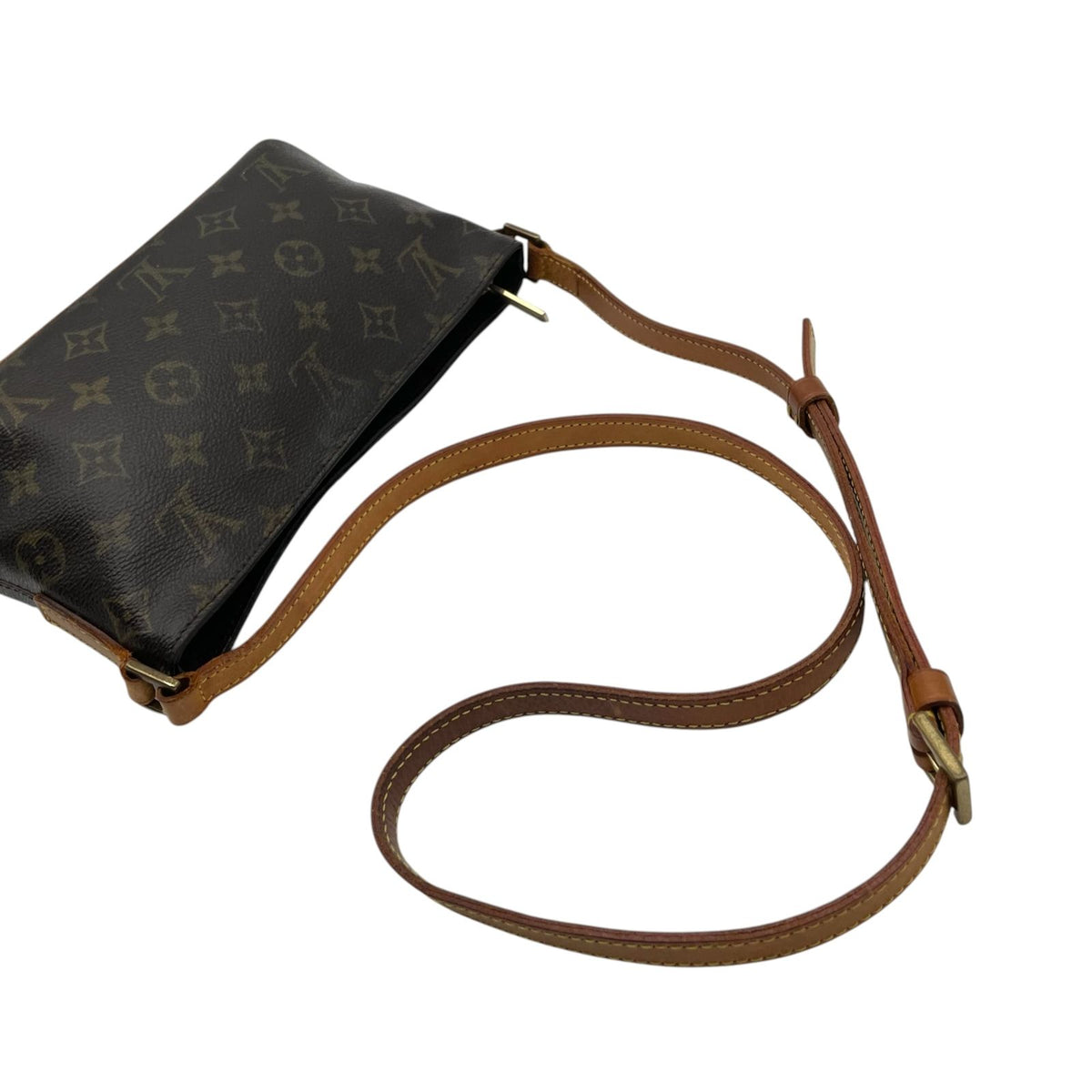 Louis Vuitton Trotteur Monogram Shoulder Bag Brown Vachetta Leather Gold — view 5