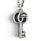 Gucci Arabesque Double G Key Pendant Silver